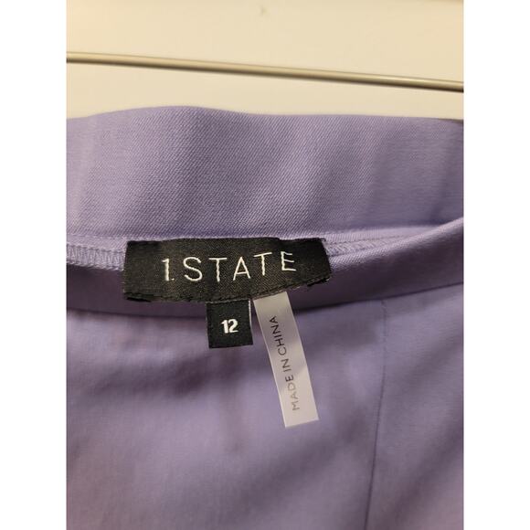 1.State Straight Leg Purple Pants with Split Hem - Picture 4 of 8